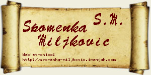 Spomenka Miljković vizit kartica